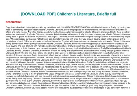 download children literature pdf free 14 Reader