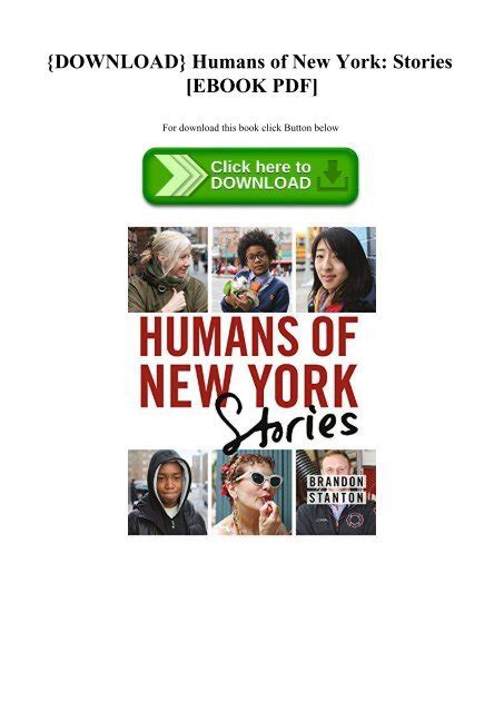 download humans of new york stories pdf Epub