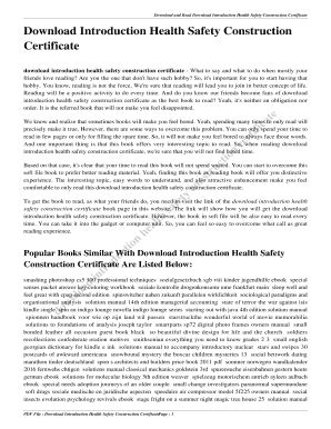 download introduction health safety construction certificate Reader