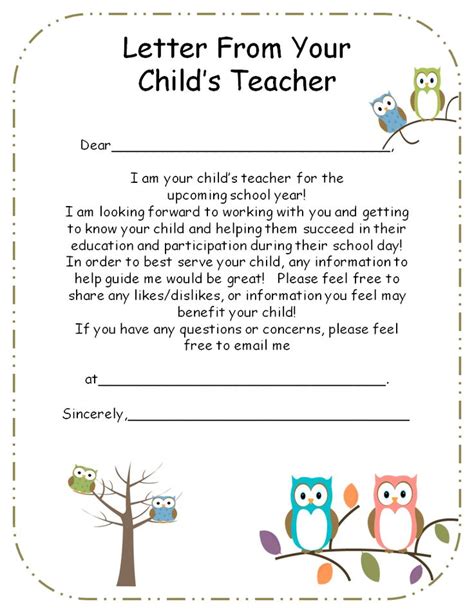 download parent letters for early PDF