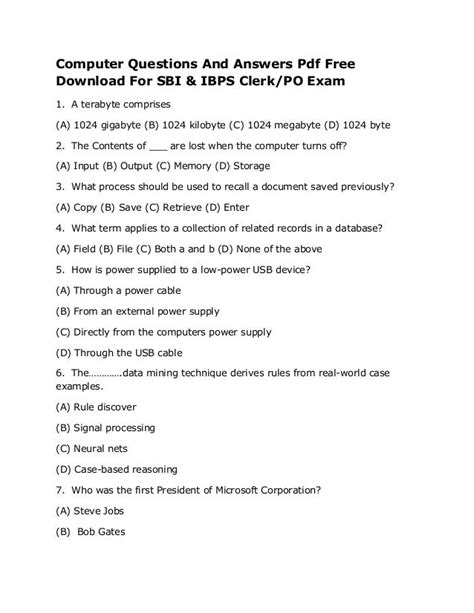 download questions answers pdf free PDF