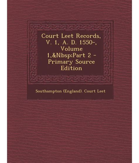 download volume of court leet records Epub