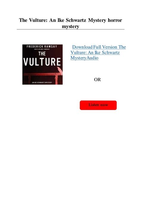 download vulture ike schwartz mystery Kindle Editon