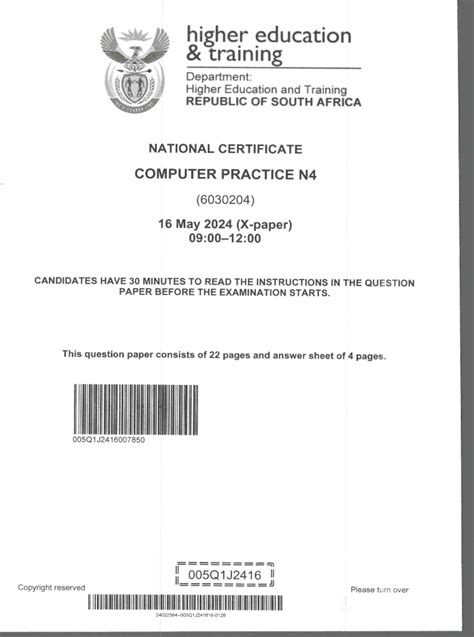 downlode exam paper for computer practice n4 Reader