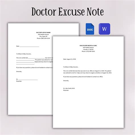 dr excuse letter