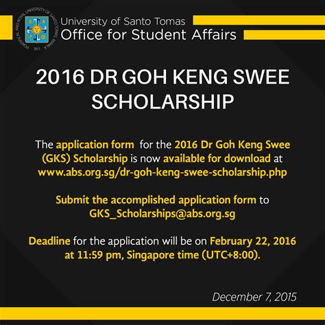 dr goh keng swee scholarship 2016