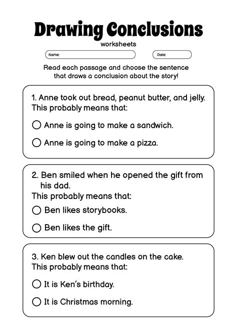 drawing conclusions for 1st grade Epub