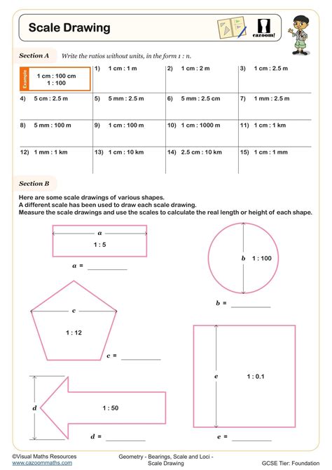 drawing to scale worksheets Reader
