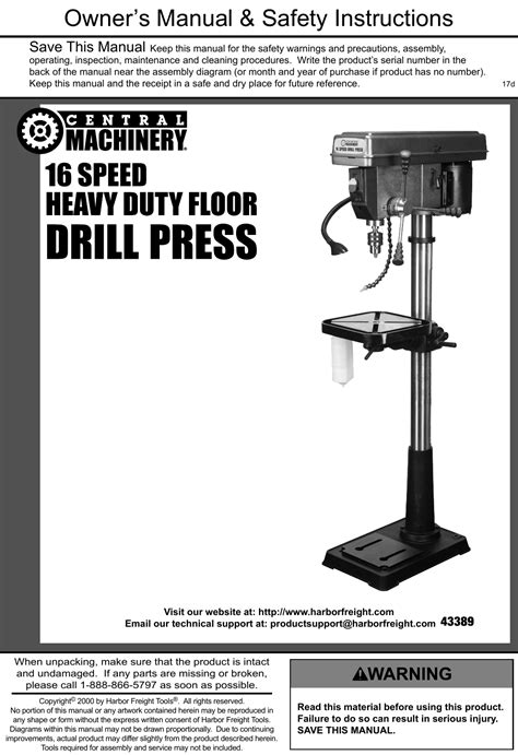 drill press manual pdf Epub