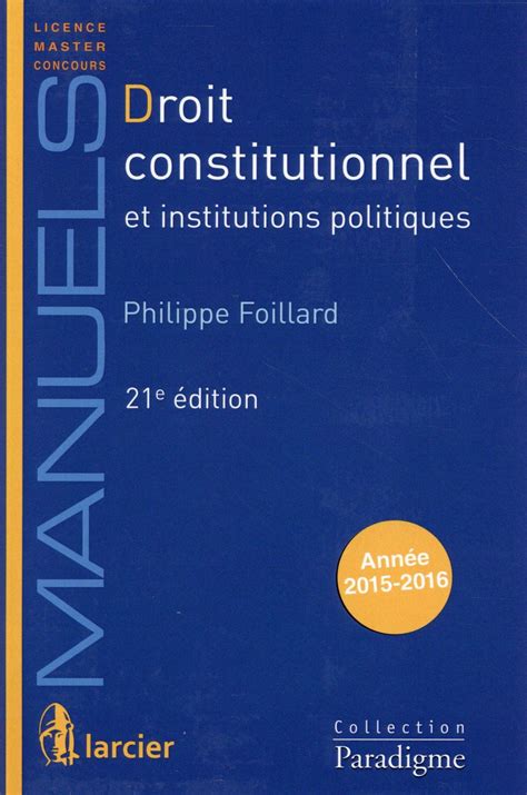 droit constitutionnel institutions politiques 2015 2016 Kindle Editon