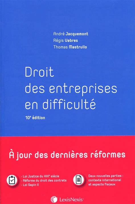 droit entreprises difficult vabres regis Kindle Editon