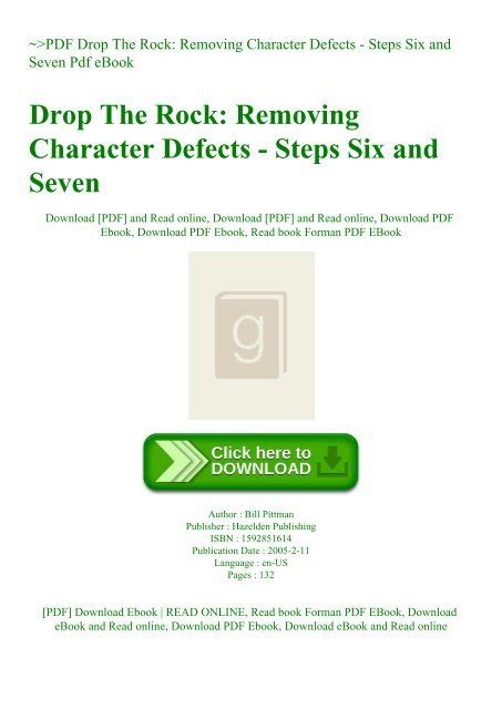 drop the rock removing character defects steps six and seven Epub