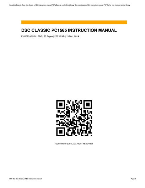 dsc classic 1565 manual Doc