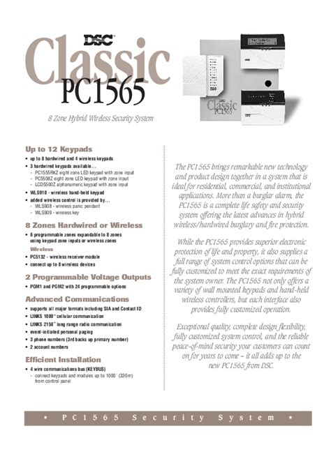 dsc classic pc1565 manual PDF