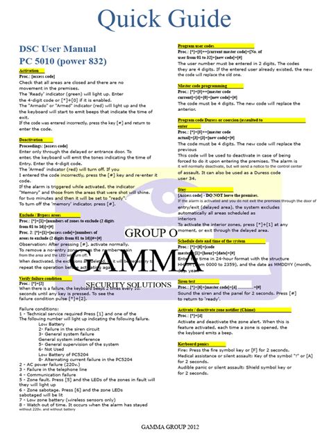 dsc pc5010 programming guide PDF