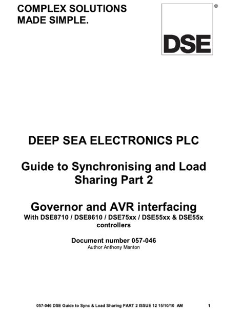dse load share design and commissioning guide dse part 057 047 Kindle Editon