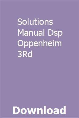 dsp oppenheim solution manual pdf Doc