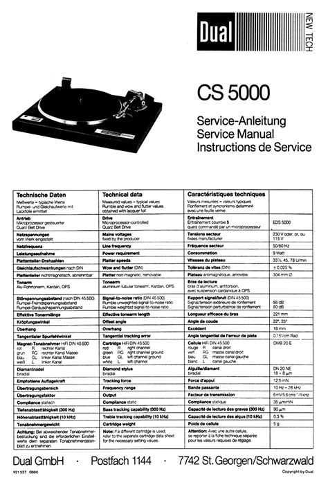 dual cs 5000 service manual user guide Kindle Editon