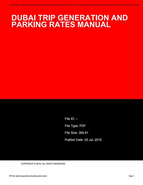 dubai trip generation and parking rates manual Doc