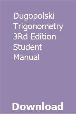 dugopolski trigonometry 3rd edition PDF