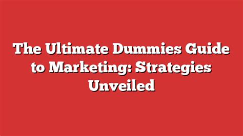 dummies guide to marketing Doc