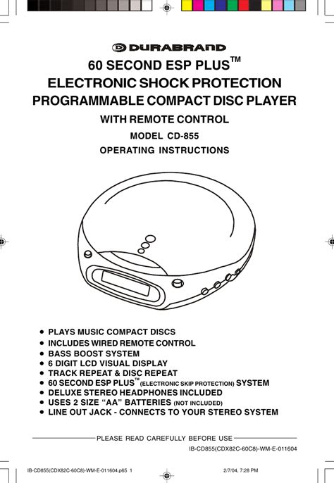 durabrand 1125 user guide Doc