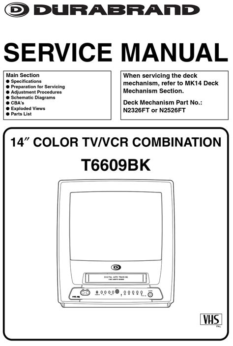 durabrand t6609bk service manual user guide Doc