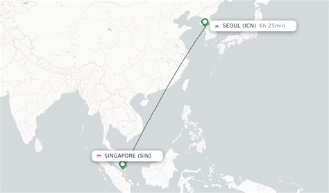 duration of flight from singapore to korea