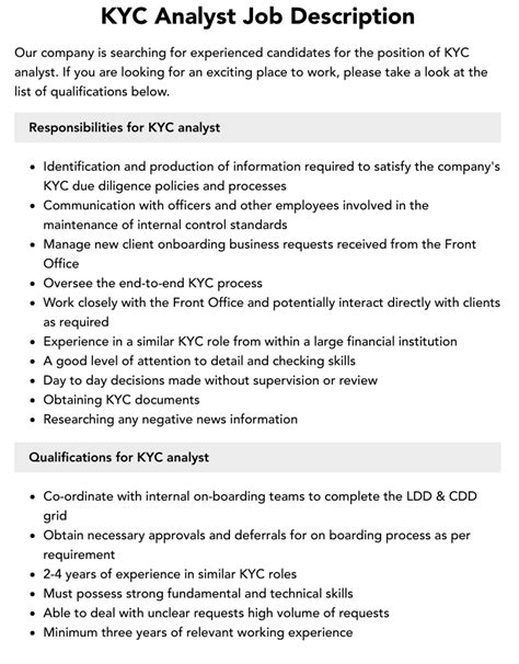 duties of kyc officer