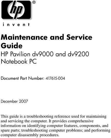 dv9000 maintenance and service guide Epub