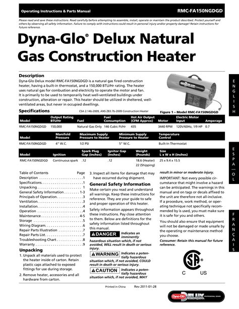 dyna glo rmc fa150ngdgd user guide PDF