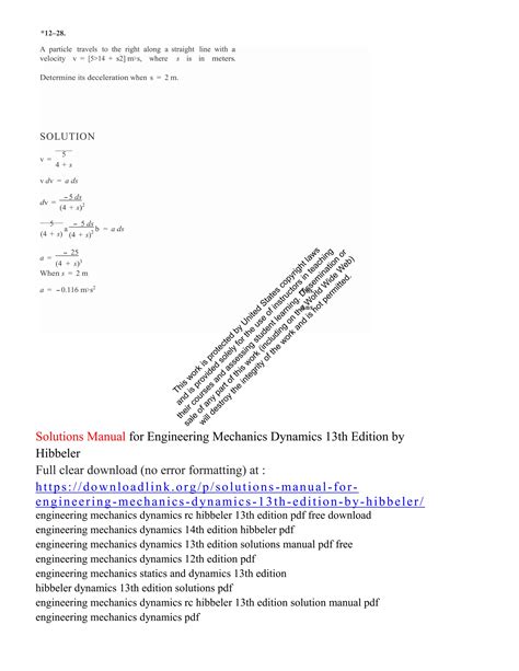 dynamics 13th edition solutions download Kindle Editon