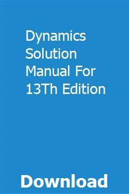 dynamics solution manual 13th edition PDF