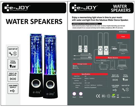 e joy Dancing Water Speaker Speakers Epub