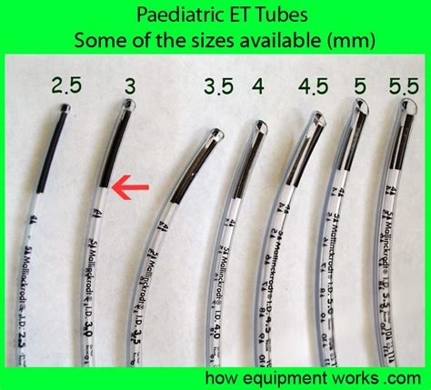 E T Tube Size Chart