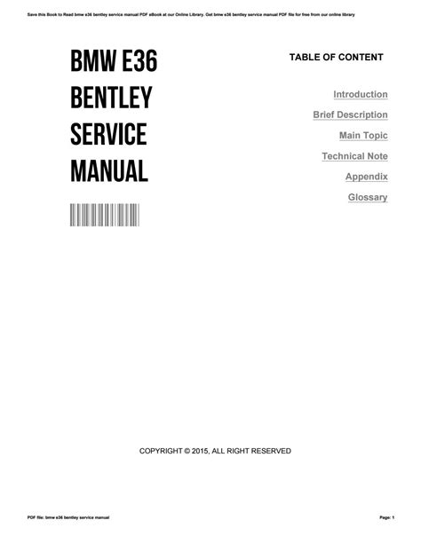 e36 bentley service manual pdf PDF