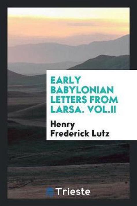 early babylonian letters larsa vol ii PDF