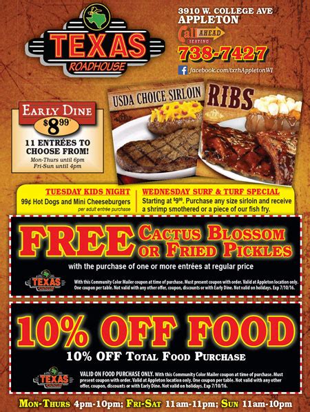 early bird menu at texas roadhouse