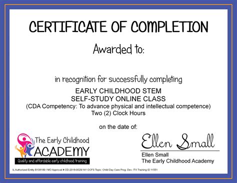 early childhood education certificate