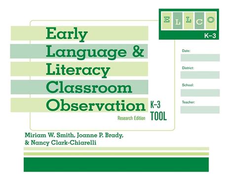 early language and literacy classroom observation k 3 tool set of 5 Doc