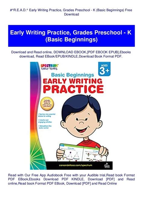 early writing practice grades preschool k basic beginnings Kindle Editon