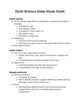 earth science study guide Reader