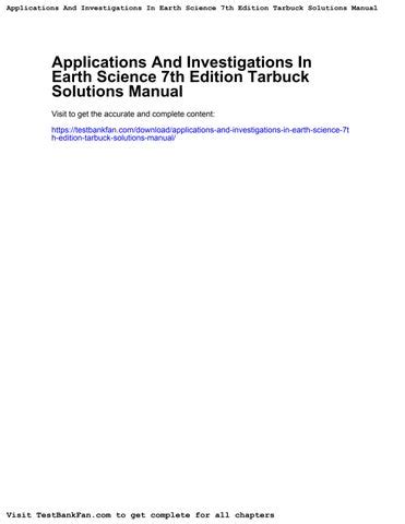 earth science tarbuck 7th edition answers lab Reader