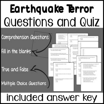 earthquake terror comprehension questions PDF