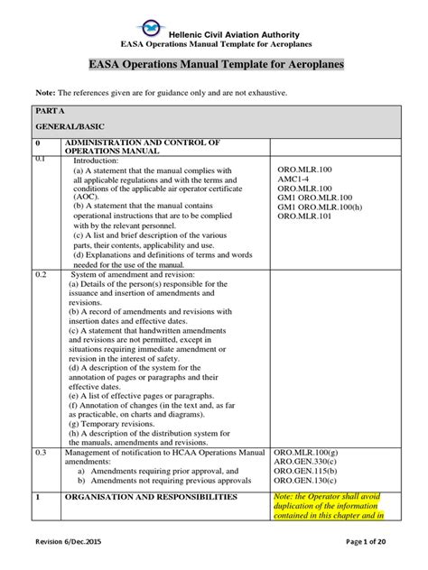 easa operations manuals part PDF