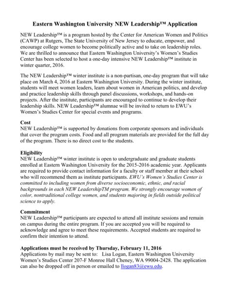 eastern washington university application