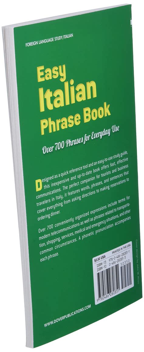 easy italian phrase book 770 basic phrases for everyday use dover language guides italian Epub