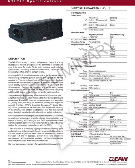 eaw ntl720 user guide Reader