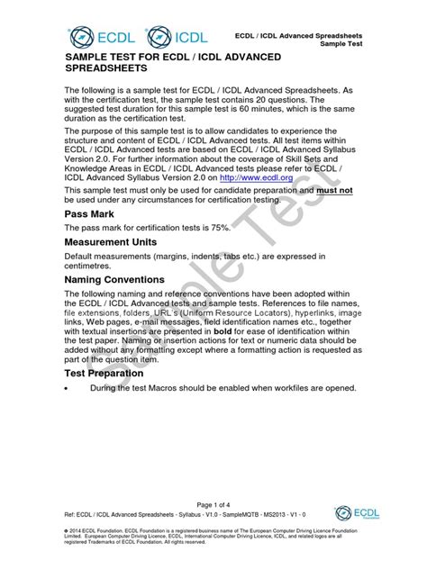 ecdl advanced sample papers Kindle Editon