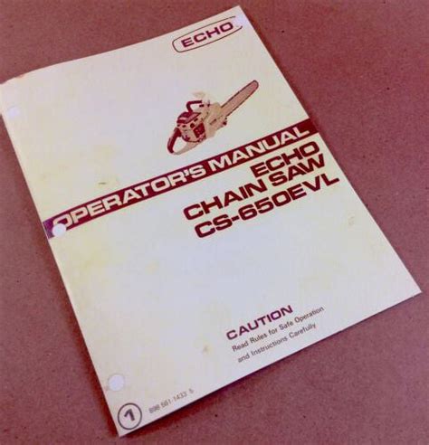 echo 650 evl chainsaw manual Doc